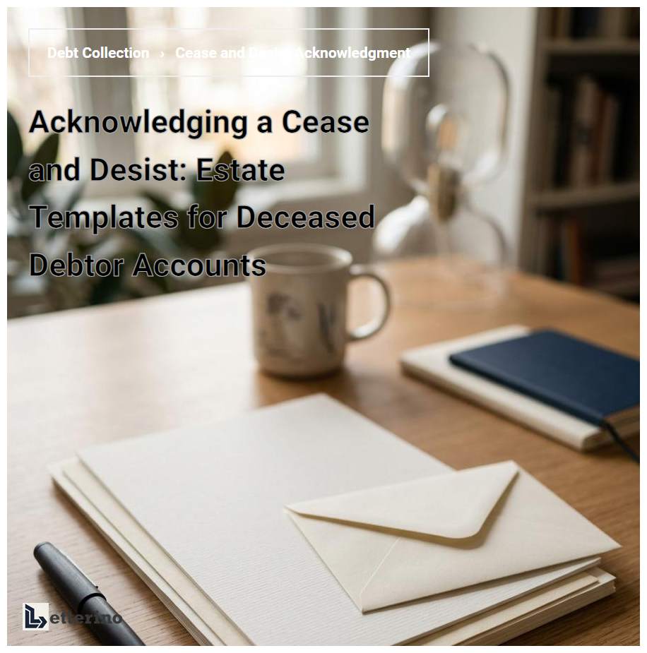 Acknowledging a Cease and Desist: Estate Templates for Deceased Debtor Accounts