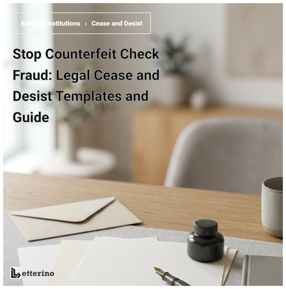 Stop Counterfeit Check Fraud: Legal Cease and Desist Templates and Guide