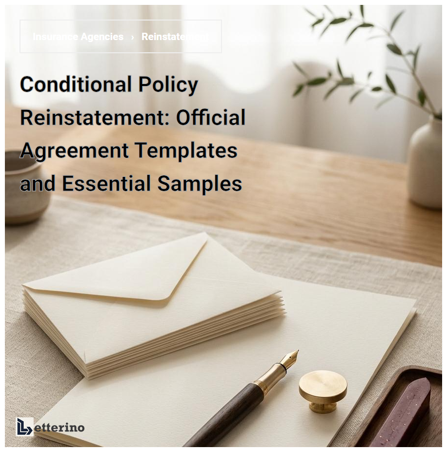 Conditional Policy Reinstatement: Official Agreement Templates and Essential Samples
