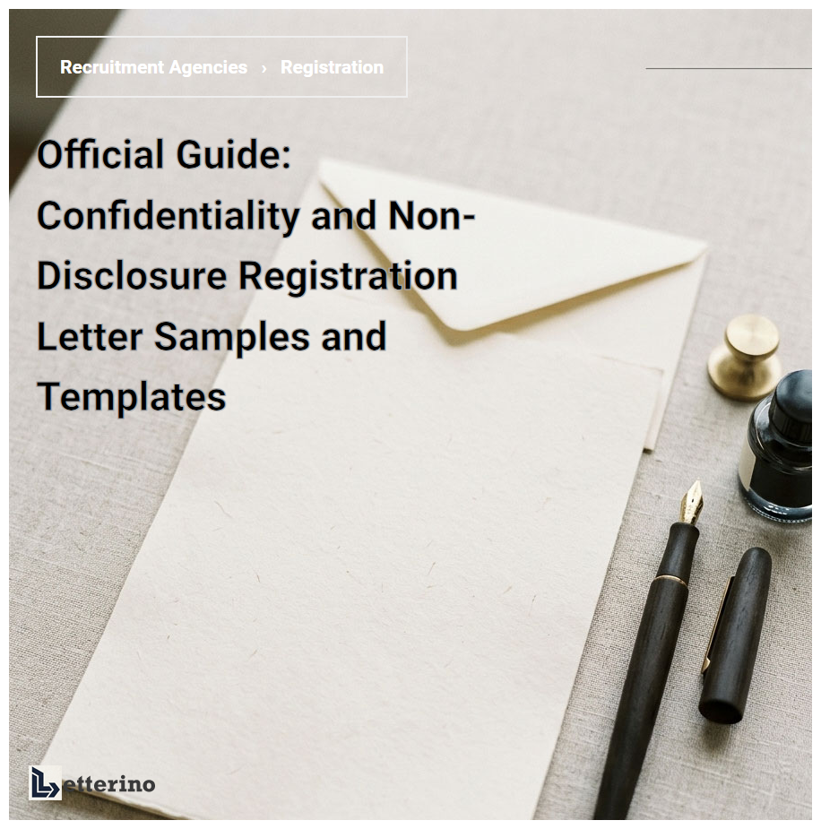 Official Guide: Confidentiality and Non-Disclosure Registration Letter Samples and Templates