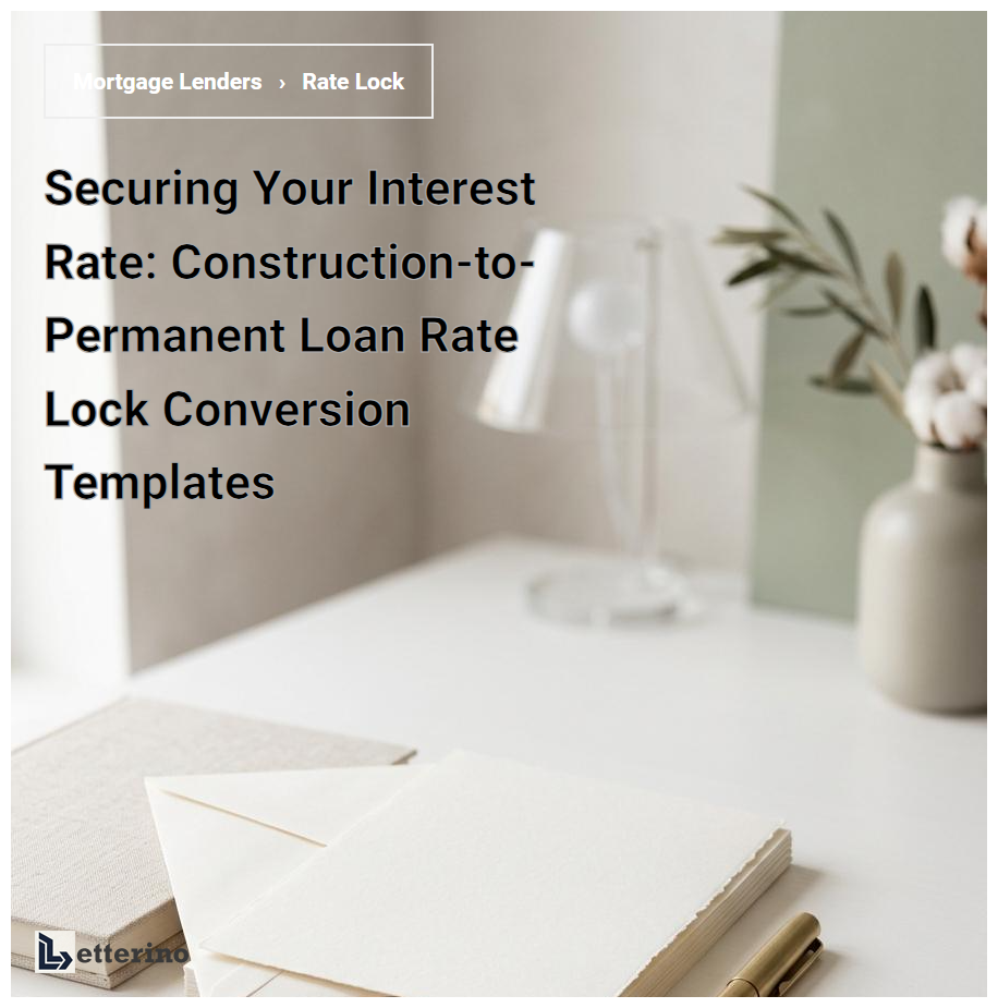 Securing Your Interest Rate: Construction-to-Permanent Loan Rate Lock Conversion Templates