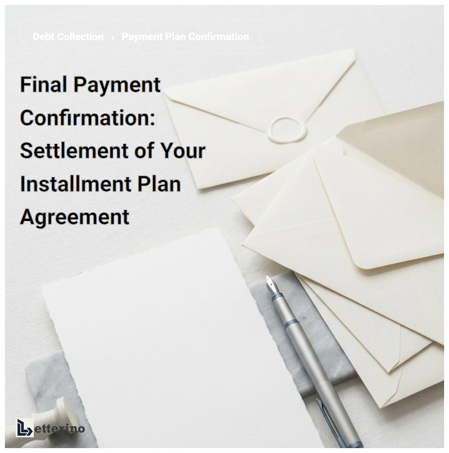 Final Payment Confirmation: Settlement of Your Installment Plan Agreement