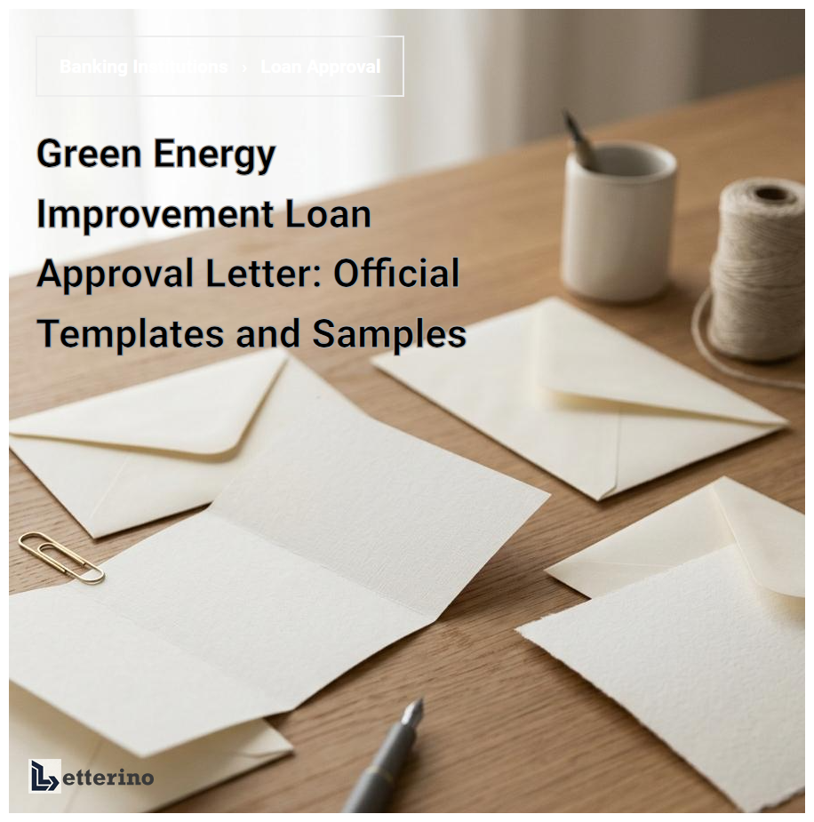 Green Energy Improvement Loan Approval Letter: Official Templates and Samples