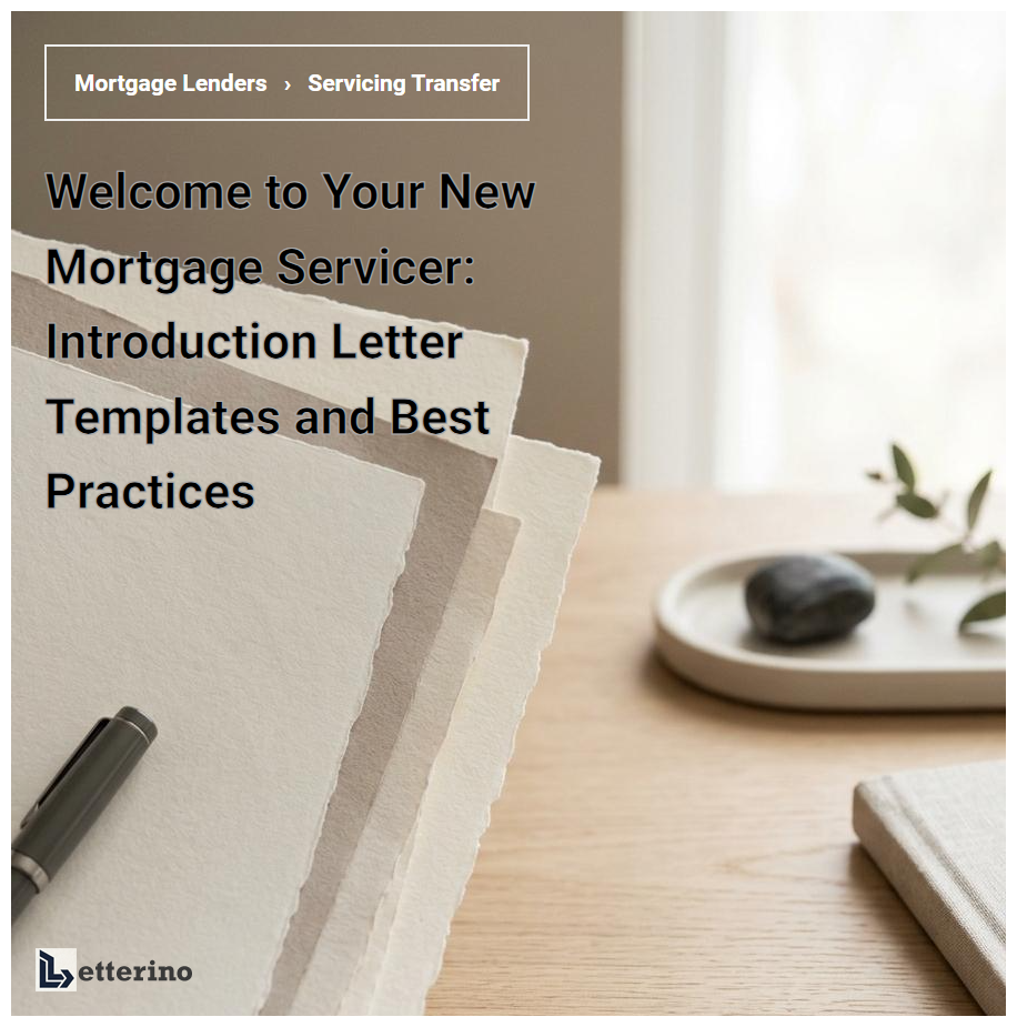 Welcome to Your New Mortgage Servicer: Introduction Letter Templates and Best Practices