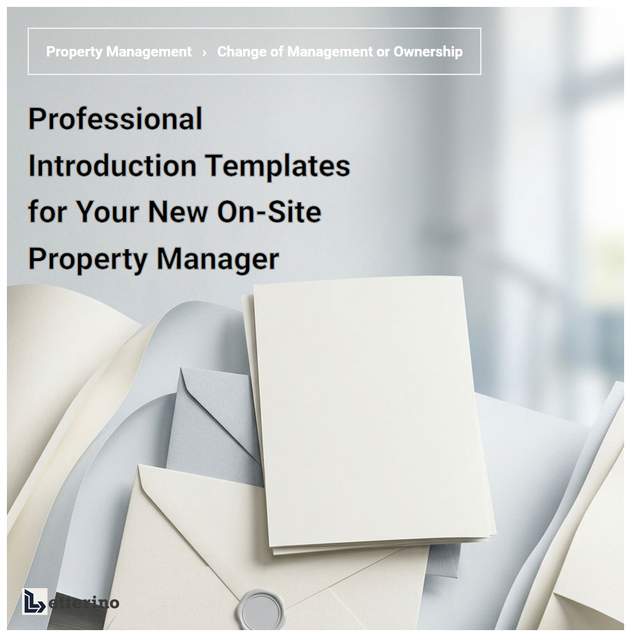 Professional Introduction Templates for Your New On-Site Property Manager