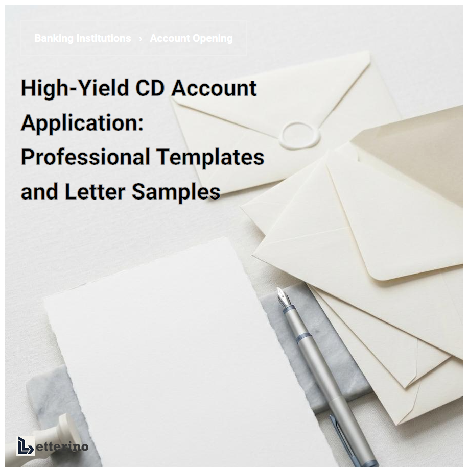 High-Yield CD Account Application: Professional Templates and Letter Samples