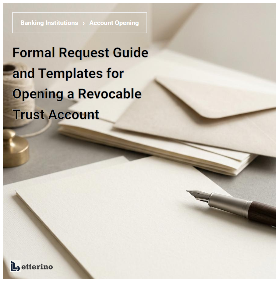 Formal Request Guide and Templates for Opening a Revocable Trust Account