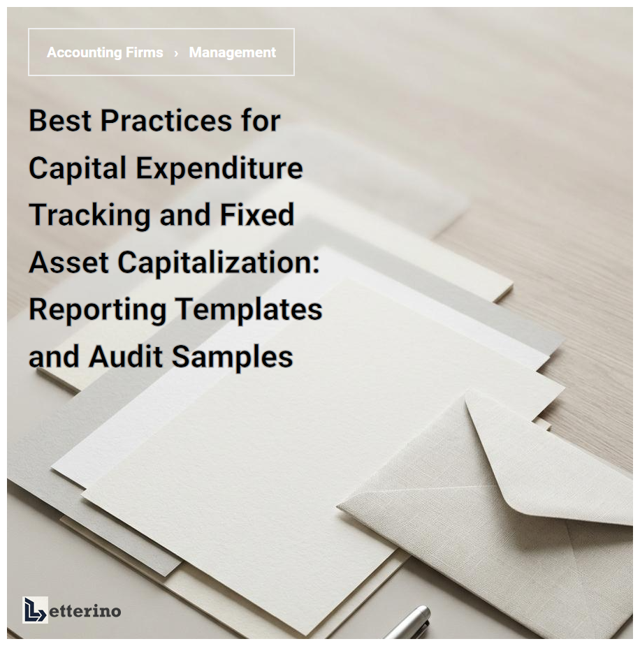 Best Practices for Capital Expenditure Tracking and Fixed Asset Capitalization: Reporting Templates and Audit Samples