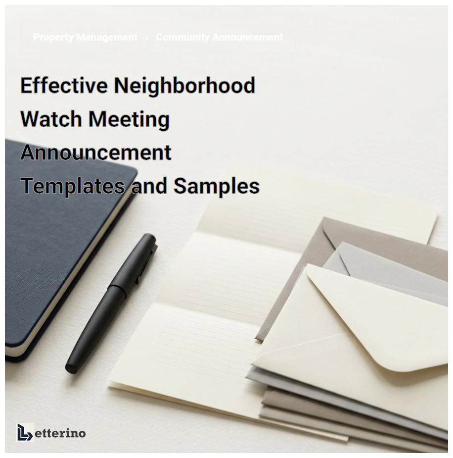 Effective Neighborhood Watch Meeting Announcement Templates and Samples