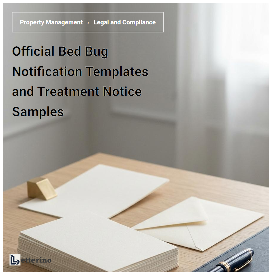 Official Bed Bug Notification Templates and Treatment Notice Samples