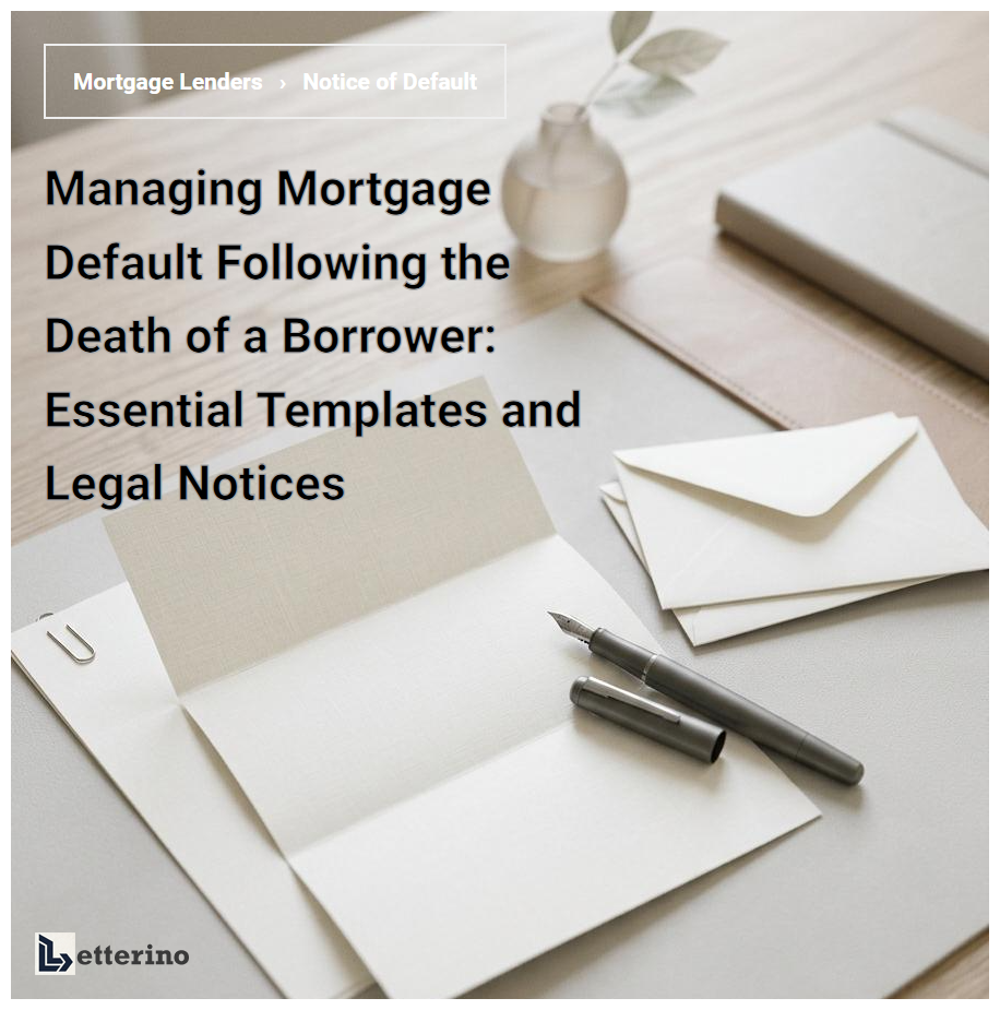 Managing Mortgage Default Following the Death of a Borrower: Essential Templates and Legal Notices