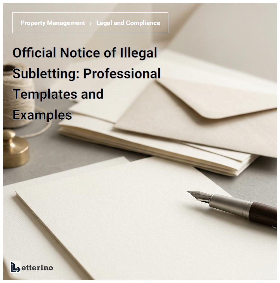 Official Notice of Illegal Subletting: Professional Templates and Examples
