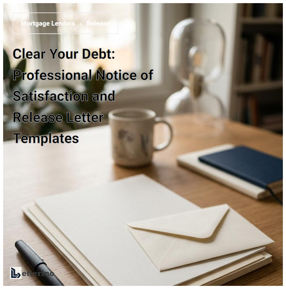 Clear Your Debt: Professional Notice of Satisfaction and Release Letter Templates