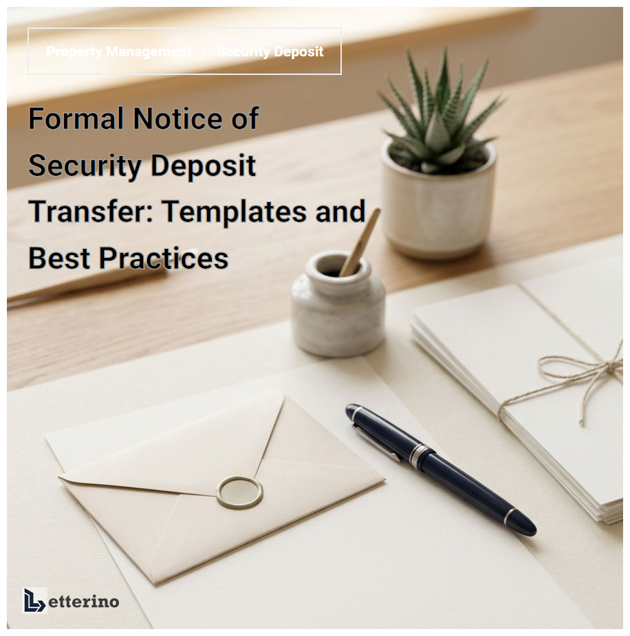 Formal Notice of Security Deposit Transfer: Templates and Best Practices