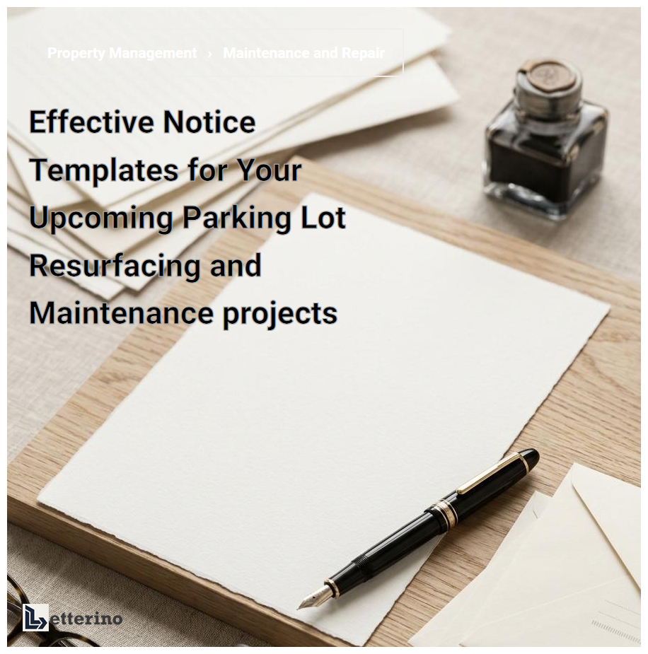 Effective Notice Templates for Your Upcoming Parking Lot Resurfacing and Maintenance projects