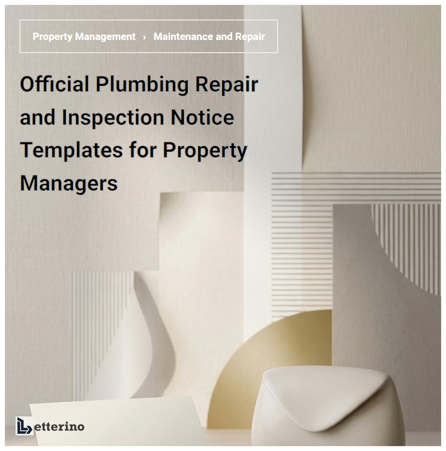 Official Plumbing Repair and Inspection Notice Templates for Property Managers