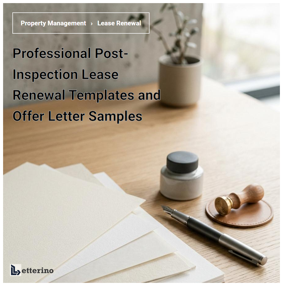 Professional Post-Inspection Lease Renewal Templates and Offer Letter Samples