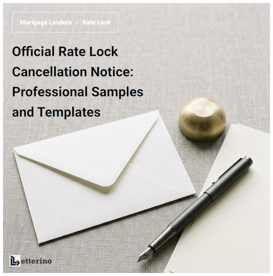 Official Rate Lock Cancellation Notice: Professional Samples and Templates