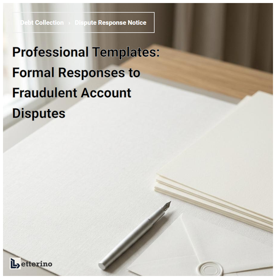 Professional Templates: Formal Responses to Fraudulent Account Disputes