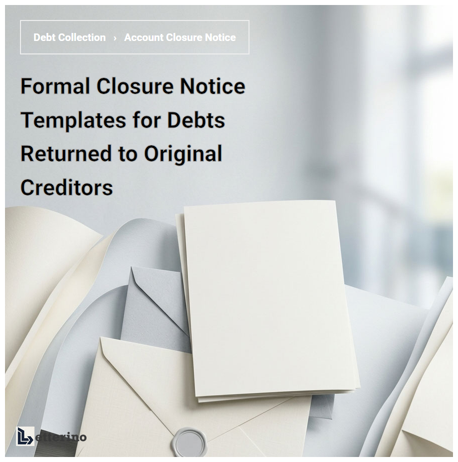 Formal Closure Notice Templates for Debts Returned to Original Creditors