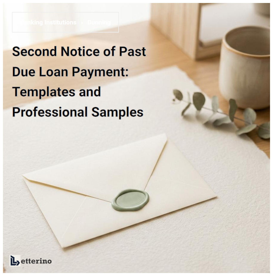 Second Notice of Past Due Loan Payment: Templates and Professional Samples