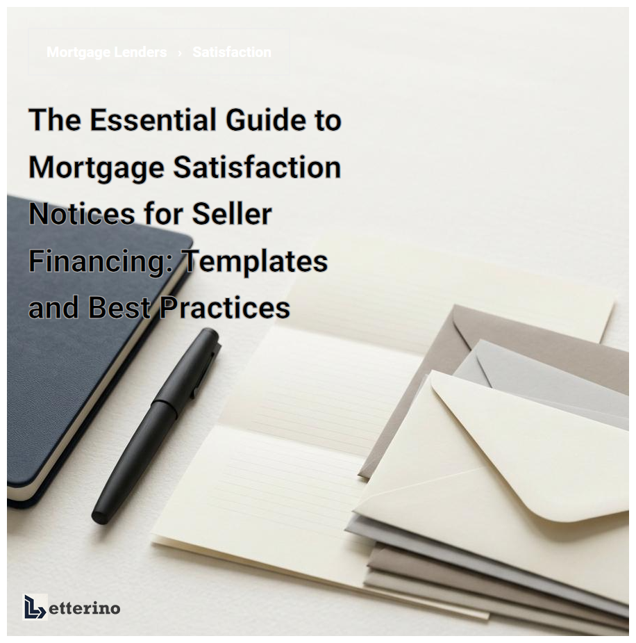 The Essential Guide to Mortgage Satisfaction Notices for Seller Financing: Templates and Best Practices