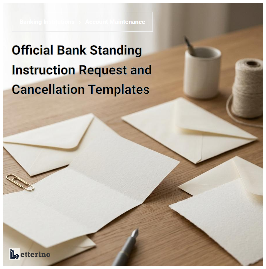 Official Bank Standing Instruction Request and Cancellation Templates