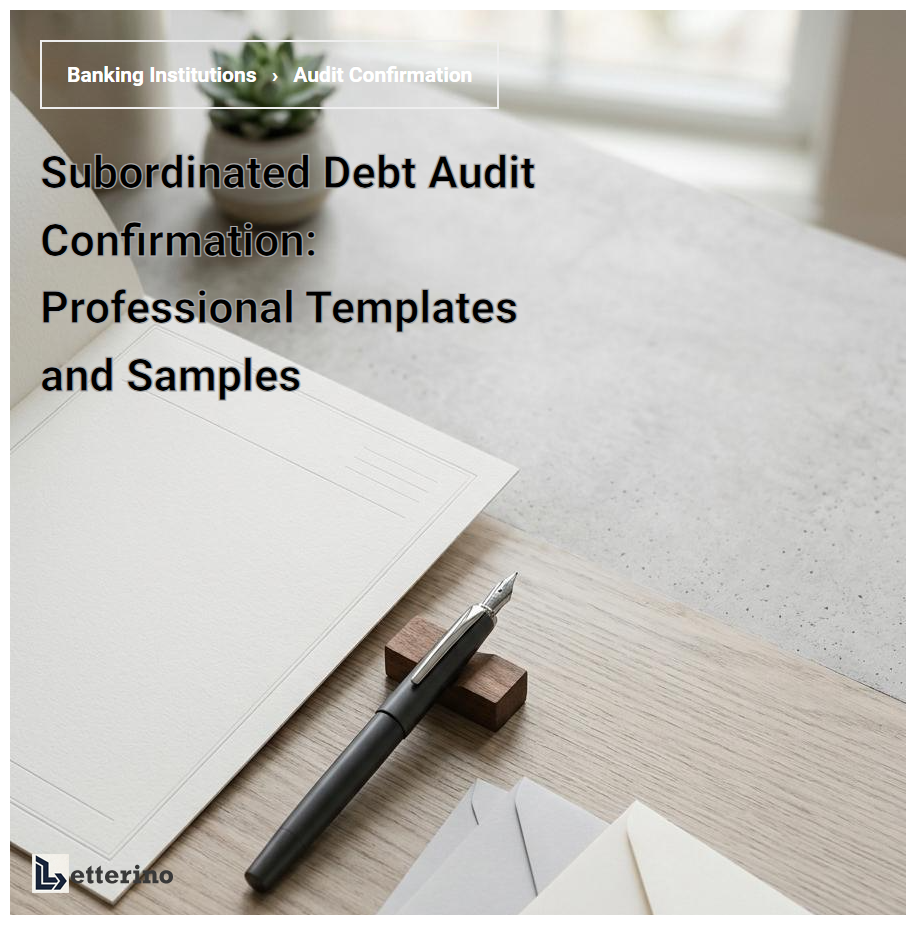 Subordinated Debt Audit Confirmation: Professional Templates and Samples
