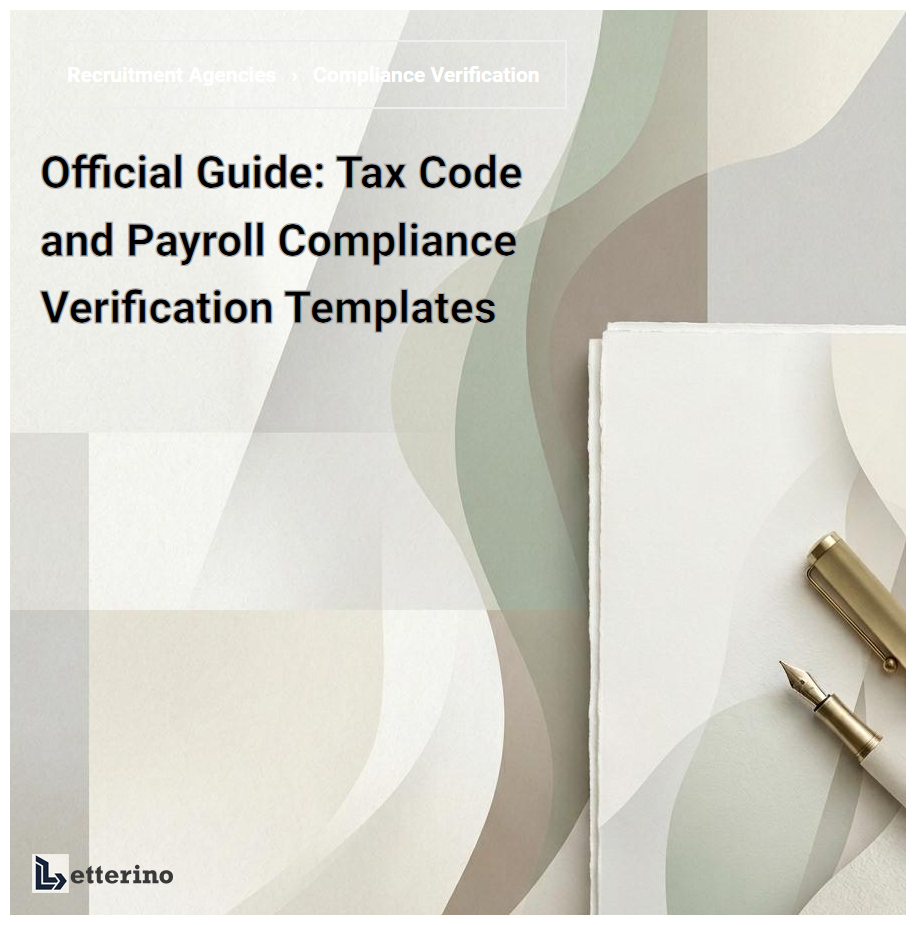 Official Guide: Tax Code and Payroll Compliance Verification Templates