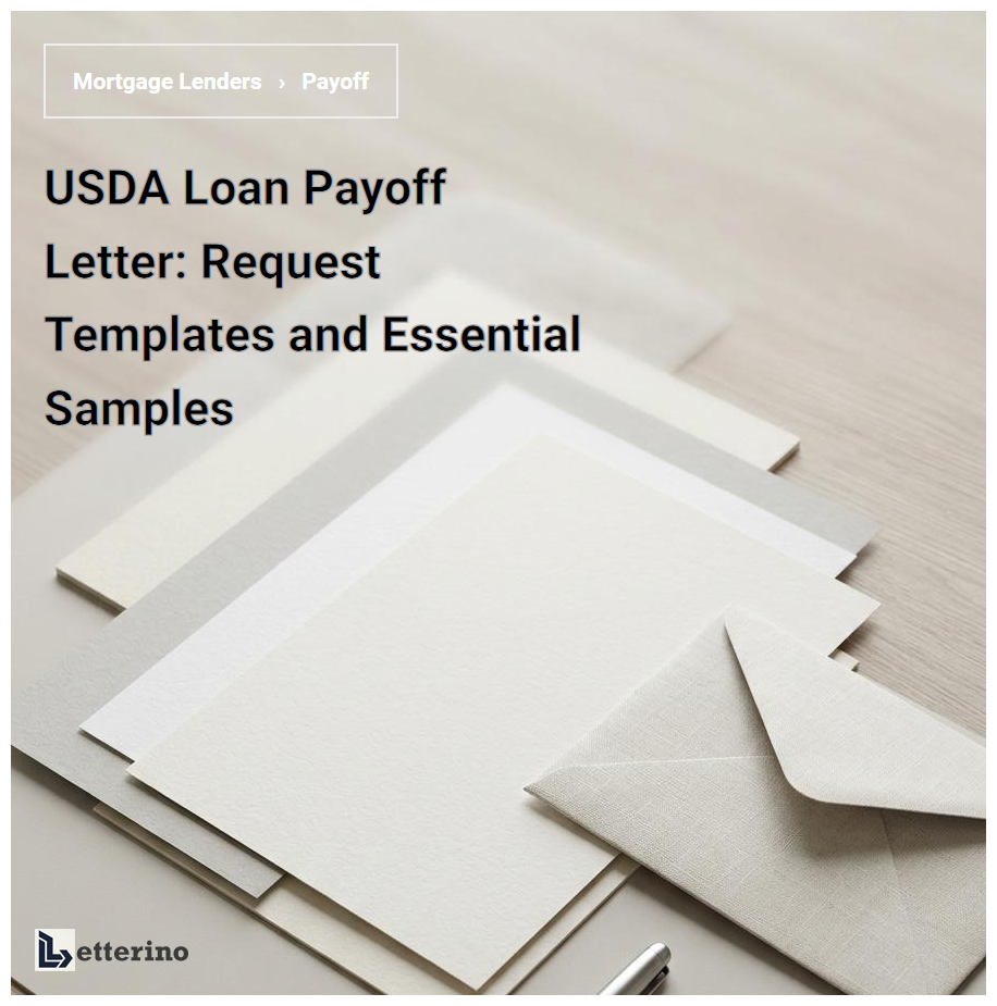 USDA Loan Payoff Letter: Request Templates and Essential Samples