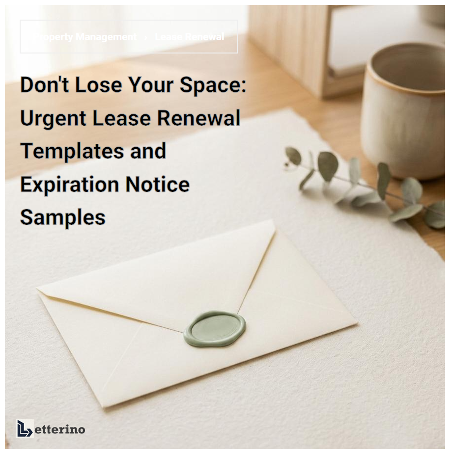 Don't Lose Your Space: Urgent Lease Renewal Templates and Expiration Notice Samples