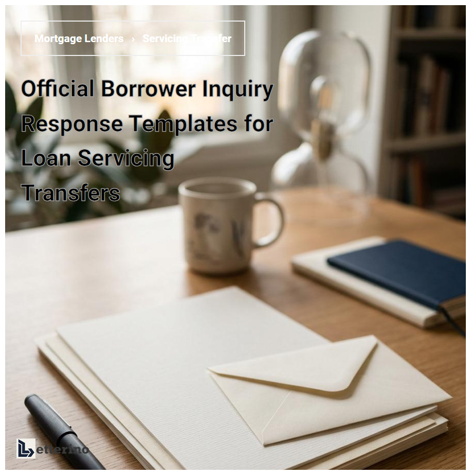 Official Borrower Inquiry Response Templates for Loan Servicing Transfers