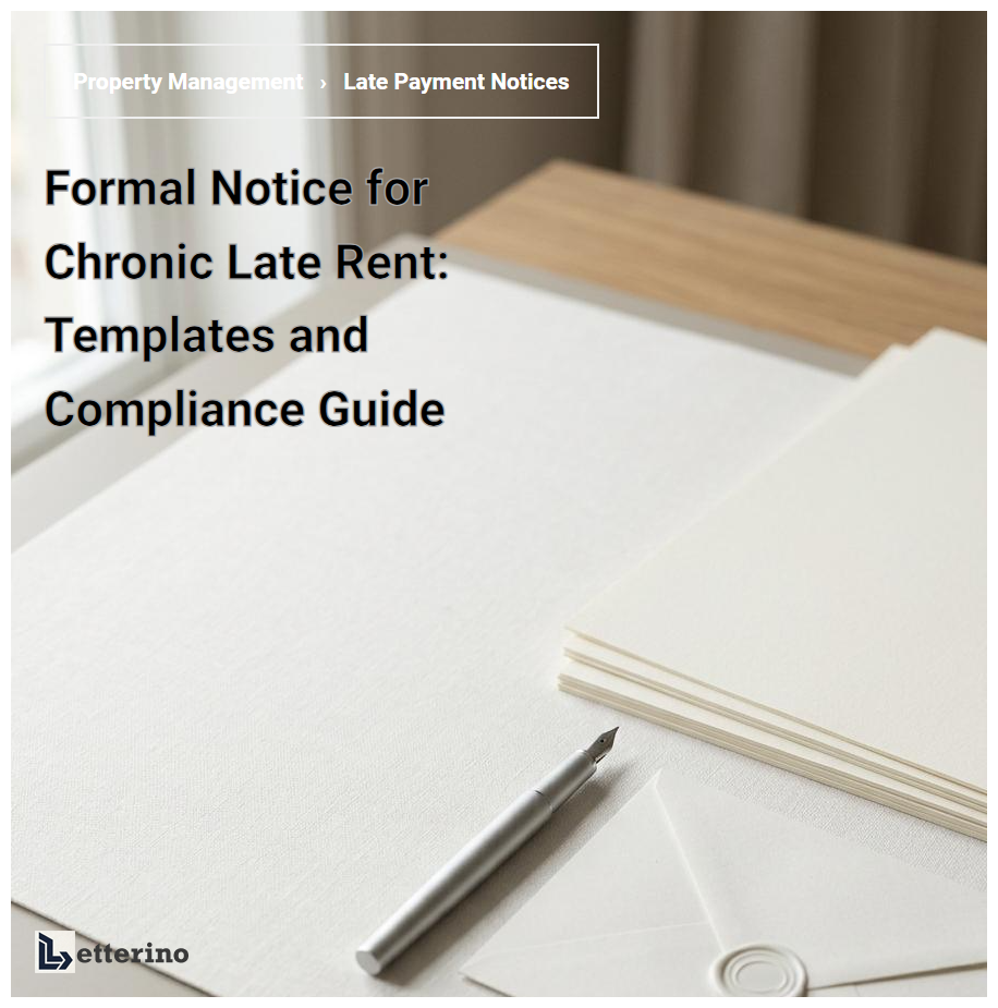 Formal Notice for Chronic Late Rent: Templates and Compliance Guide
