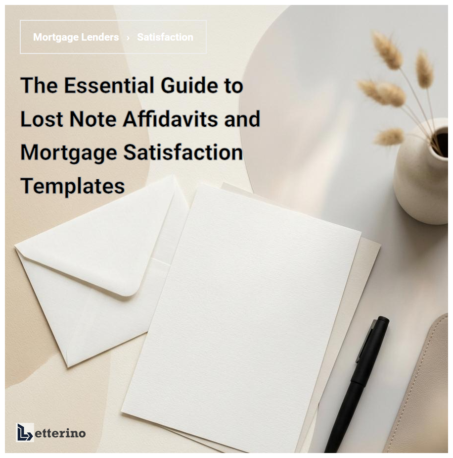 The Essential Guide to Lost Note Affidavits and Mortgage Satisfaction Templates