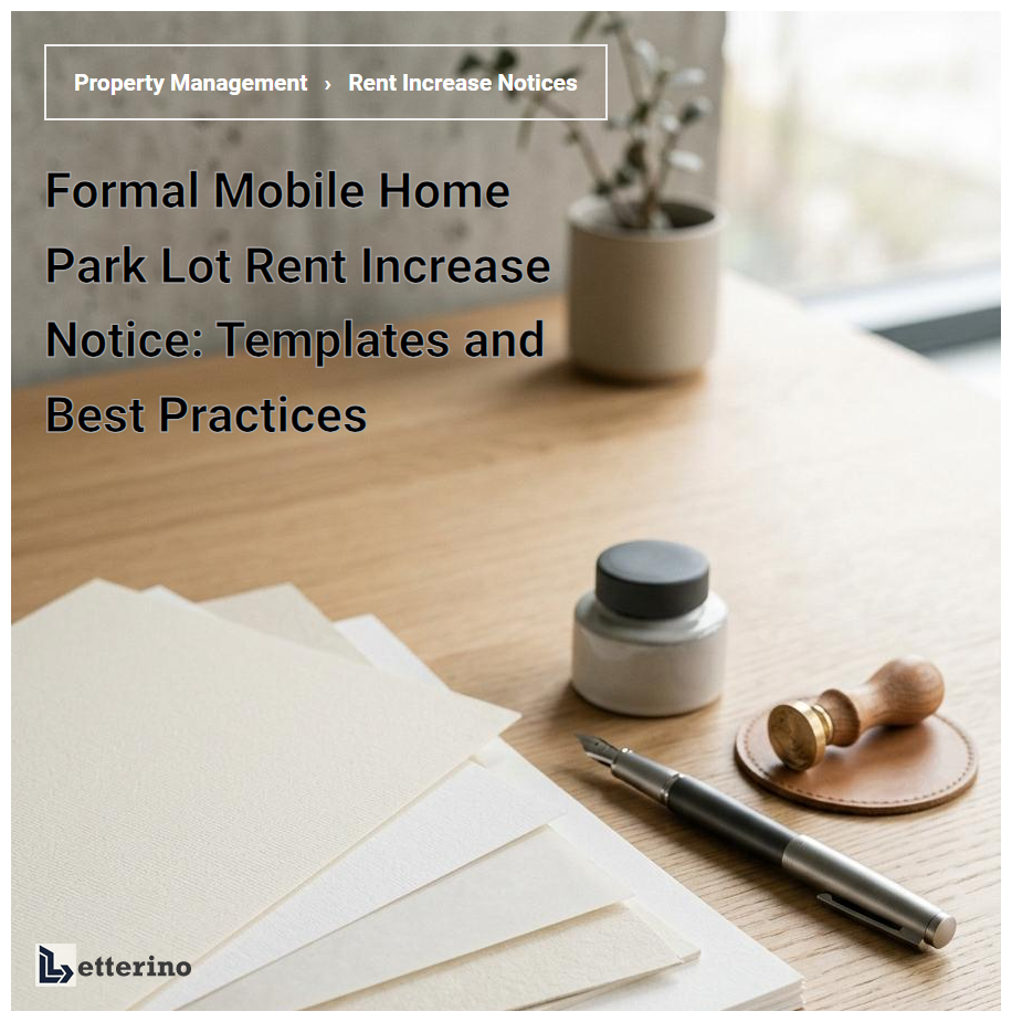 Formal Mobile Home Park Lot Rent Increase Notice: Templates and Best Practices