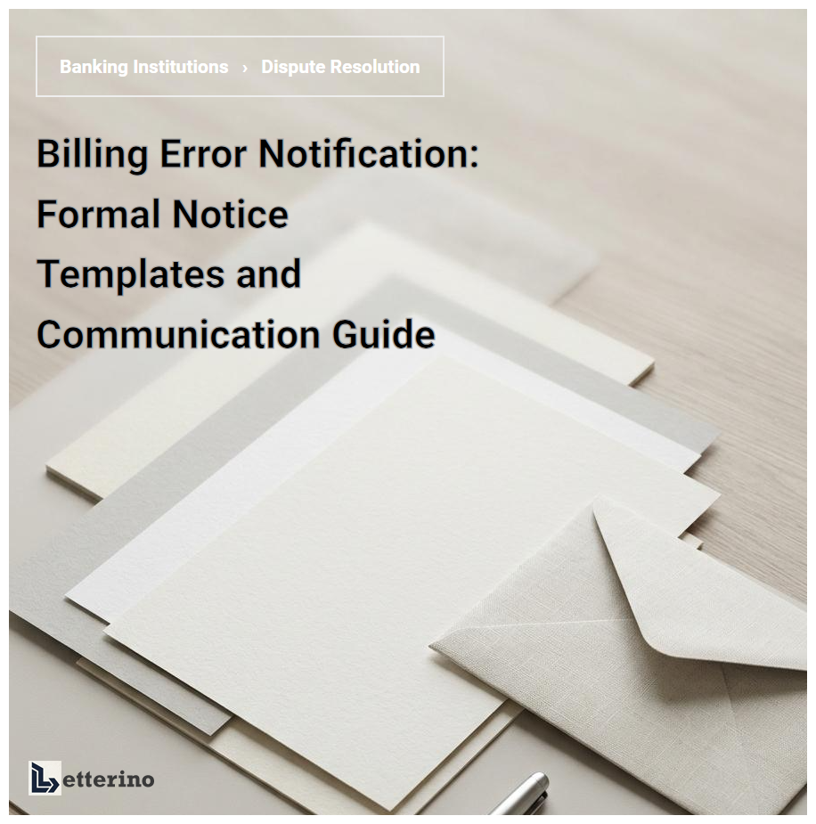 Billing Error Notification: Formal Notice Templates and Communication Guide