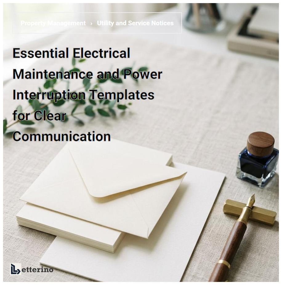 Essential Electrical Maintenance and Power Interruption Templates for Clear Communication