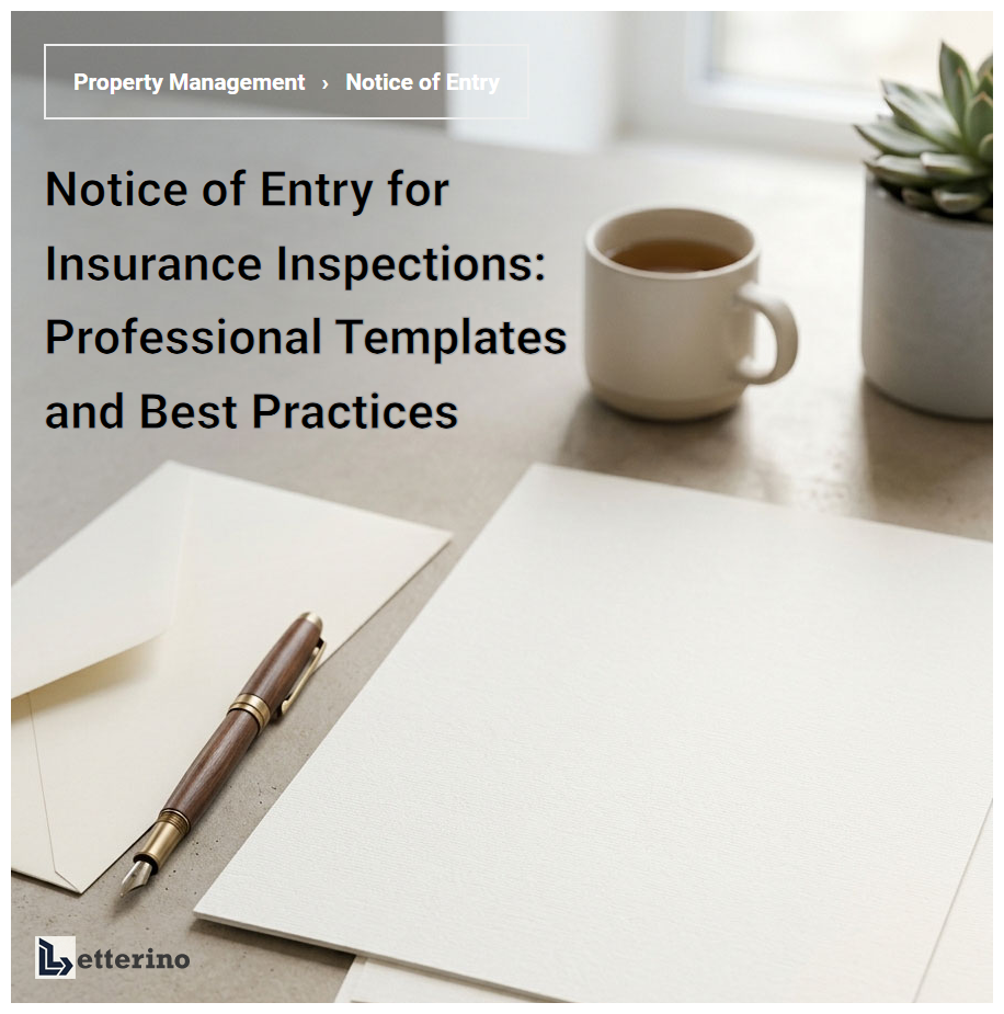Notice of Entry for Insurance Inspections: Professional Templates and Best Practices