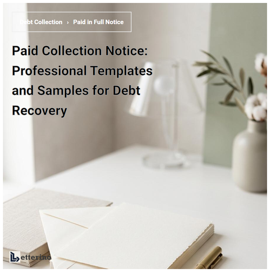 Paid Collection Notice: Professional Templates and Samples for Debt Recovery