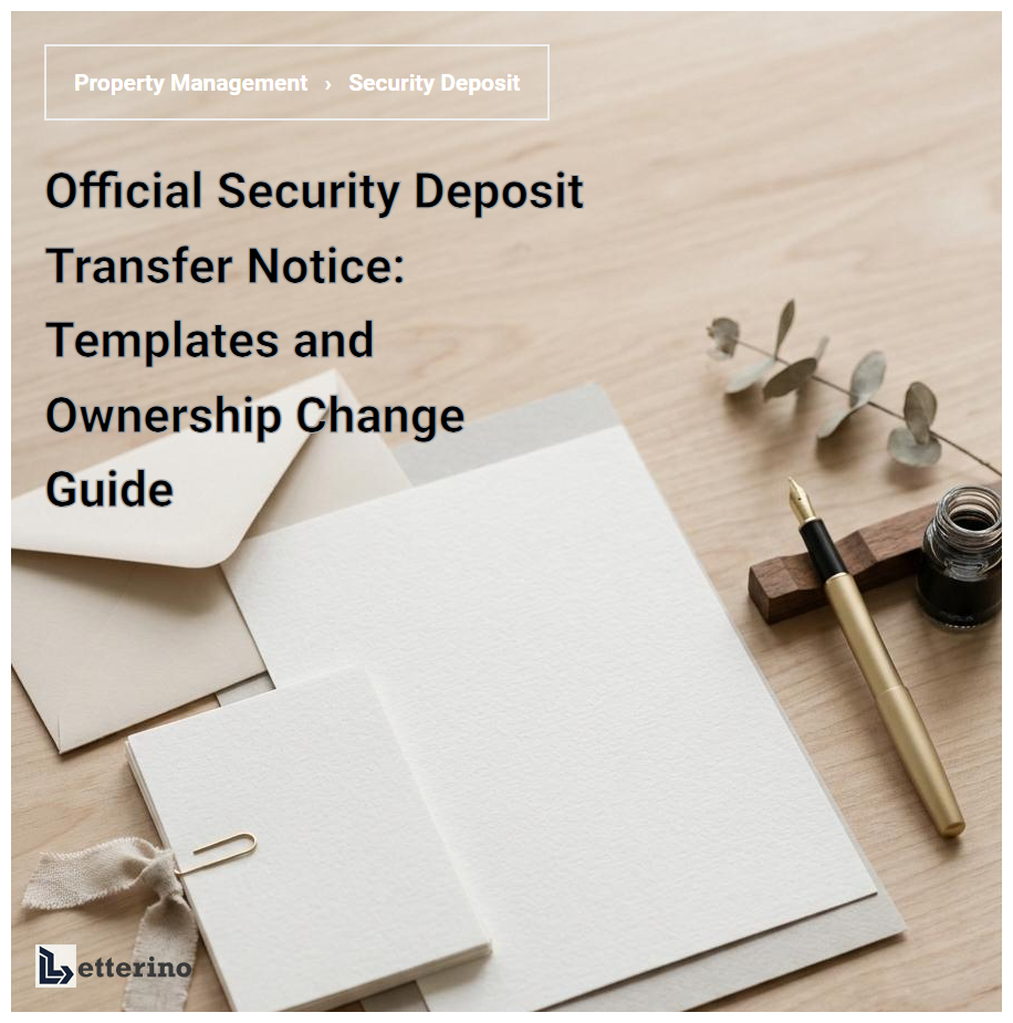 Official Security Deposit Transfer Notice: Templates and Ownership Change Guide
