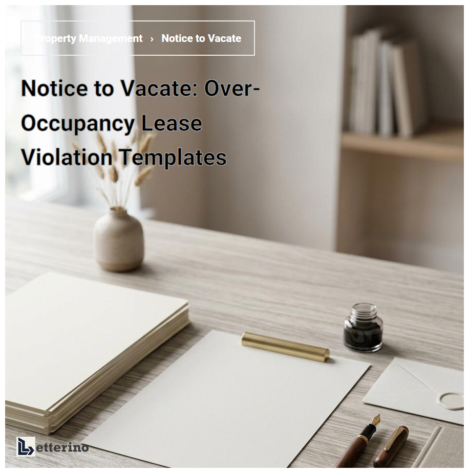 Notice to Vacate: Over-Occupancy Lease Violation Templates