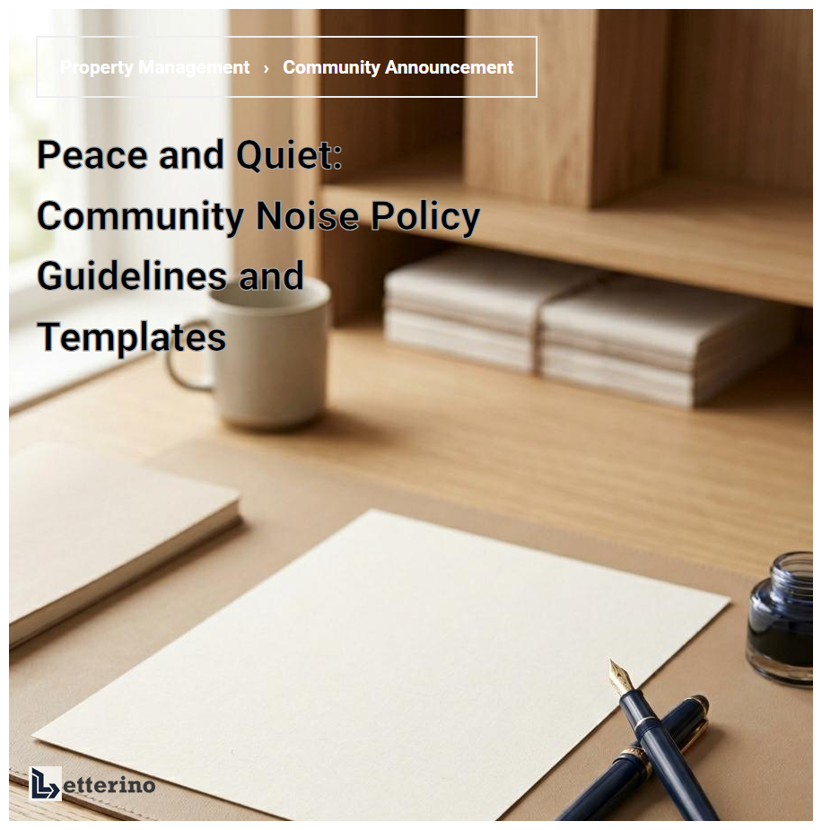 Peace and Quiet: Community Noise Policy Guidelines and Templates