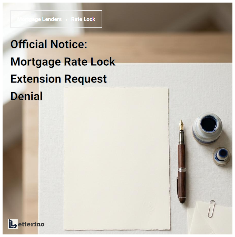 Official Notice: Mortgage Rate Lock Extension Request Denial