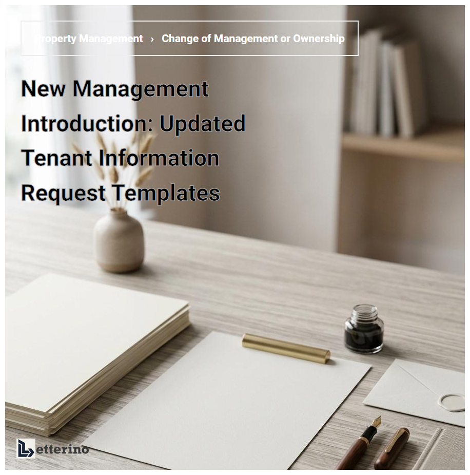 New Management Introduction: Updated Tenant Information Request Templates