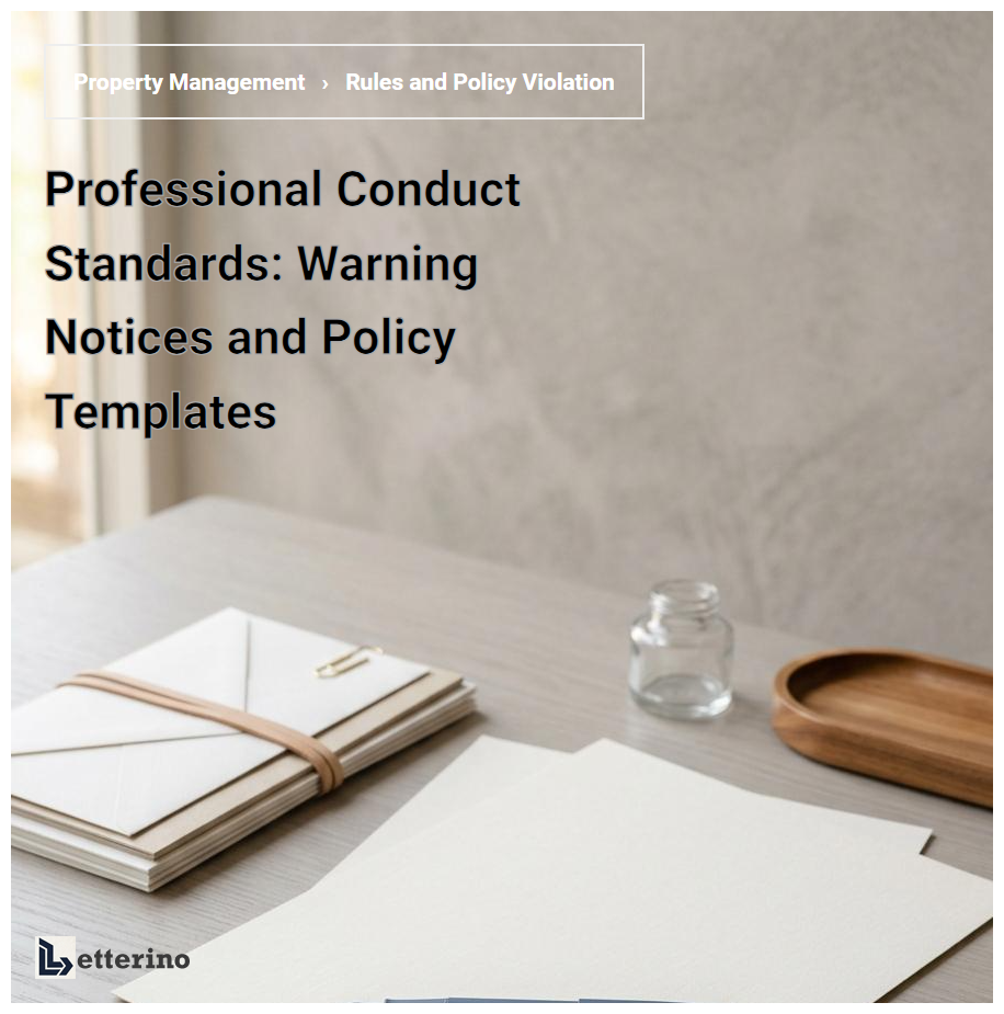 Professional Conduct Standards: Warning Notices and Policy Templates