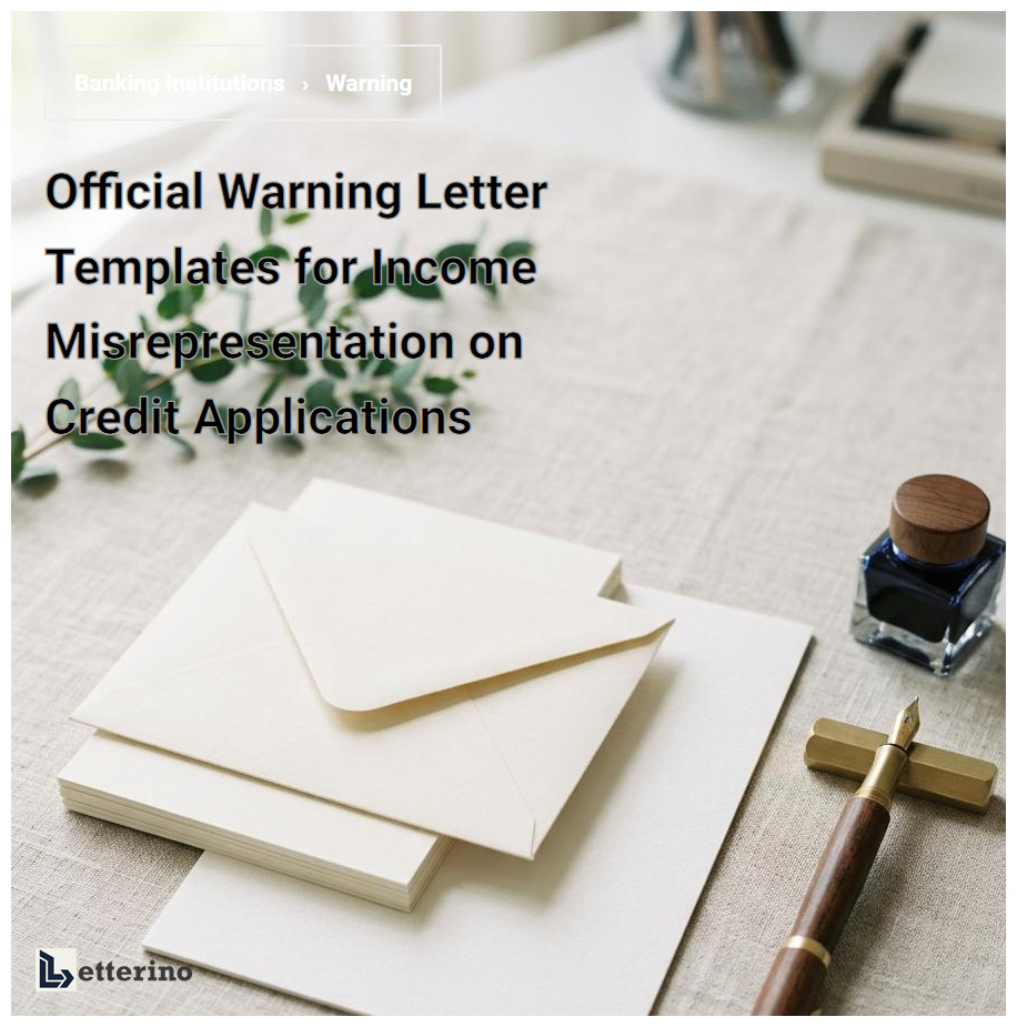 Official Warning Letter Templates for Income Misrepresentation on Credit Applications