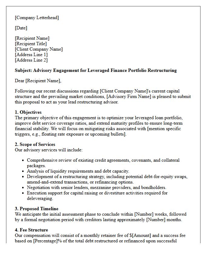 Leveraged Finance Portfolio Restructuring Advisory Letter