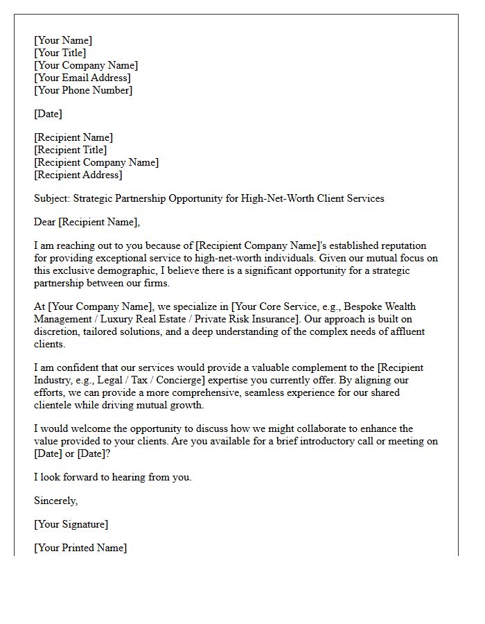High-Net-Worth Agency Partnership Letter