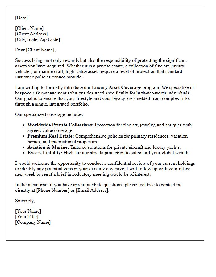 Luxury Asset Coverage Introduction Letter