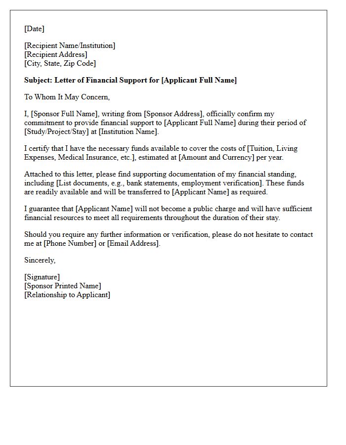 Financial Sponsor Comfort Letter